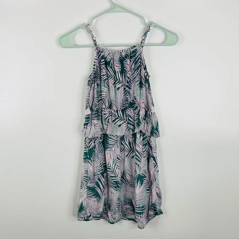 Art Class‎ Girls Dress Size M 7/8 Floral Sleeveless Ruffle Vacation Tropical